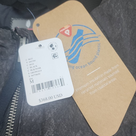 Free People Movement Bomber Jacket Black Primaloft Ruched Oversized Women's Sz M - Picture 5 of 7